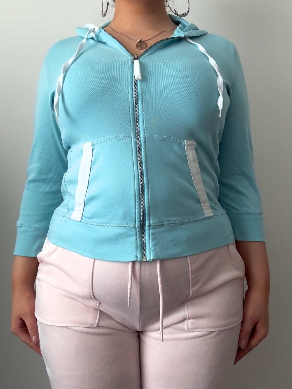 sky blue y2k hoodie